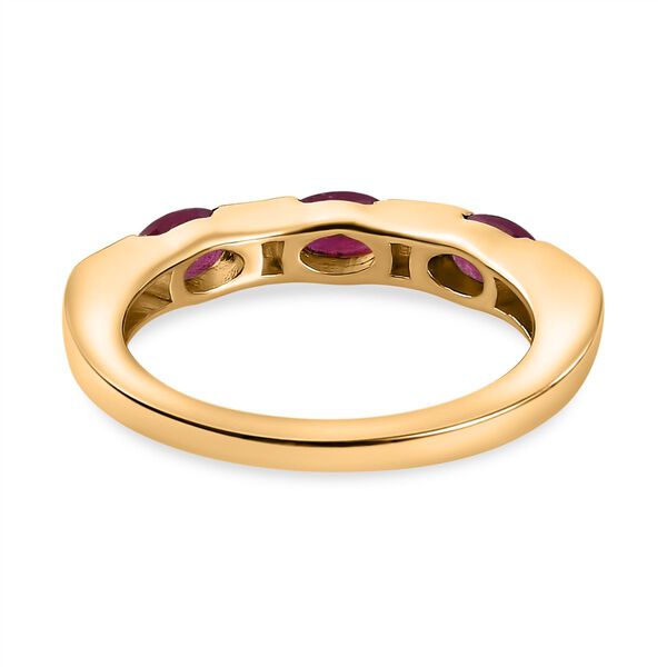 Afrikanischer Rubin (Fissure gef&uuml;llt), Wei&szlig;er Zirkon Ring, 925 Silber Gelbgold Vermeil, (Gr&ouml;&szlig;e 20.00) ca. 1.08 ct image number 6