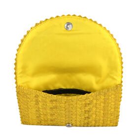 Handgemachte Clutch Tasche aus Palmbl&auml;ttern, Gelb