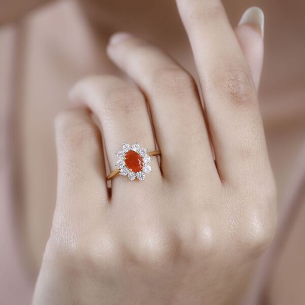 Purpurroter Feueropal und Zirkon-Ring - 1,47 ct. image number 3