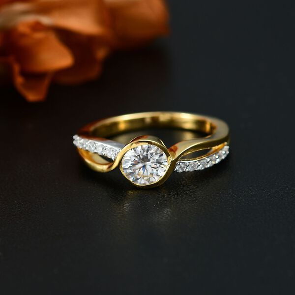 Moissanit Bicolor Ring, ca. 0,99 ct. image number 2