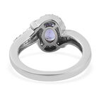 Tansanit und Zirkon Ring 925 Silber Bicolor (Größe 16.00) ca. 0,98 ct image number 5