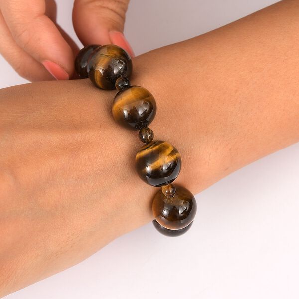 Tigerauge Armband, flexibel, ca. 285.00 ct image number 2