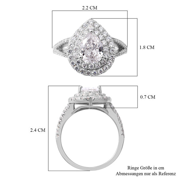 Lustro Stella - Wei&szlig;er Zirkonia-Ring, 925 Silber rhodiniert  ca. 3,16 ct image number 4