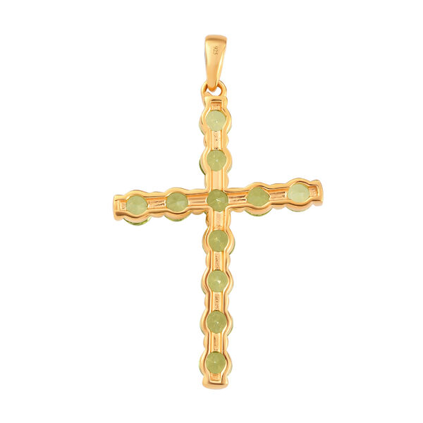Natürlicher Peridot Kreuz-Anhänger in Silber, 3,64 ct. image number 5