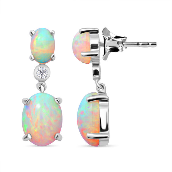 Nat&uuml;rliche, &auml;thiopische Opal-Ohrringe, 925 Silber platiniert ca. 3,19 ct image number 3