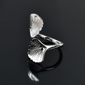 GP Italian Garden Kollektion - Blatt- und blauer Saphir-Ring, 925 Silber rhodiniert