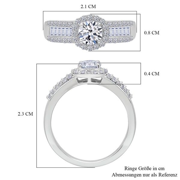 LUXURIANT DIAMOND - Lab Grown Diamant VS-EF IGI zertifiziert Ring 925 Silber rhodiniert (Gr&ouml;&szlig;e 20.00) ca. 1.00 ct image number 6