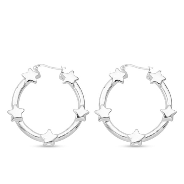 Creolen mit Sternmotiven in 925 Silber image number 4