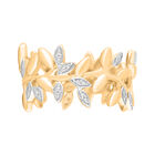 Weißer Diamant Ring 925 Silber Gelbgold Vermeil (Größe 16.00)