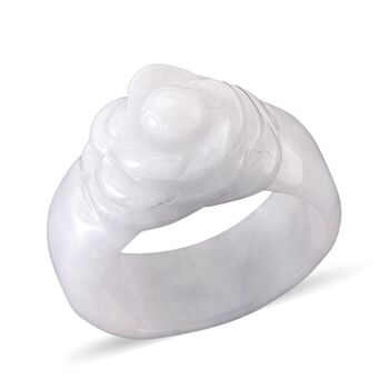EXTREM SELTEN Nat&uuml;rliche Wei&szlig;e Jade Ring (Gr&ouml;&szlig;e 19.00) ca. 45.00 ct