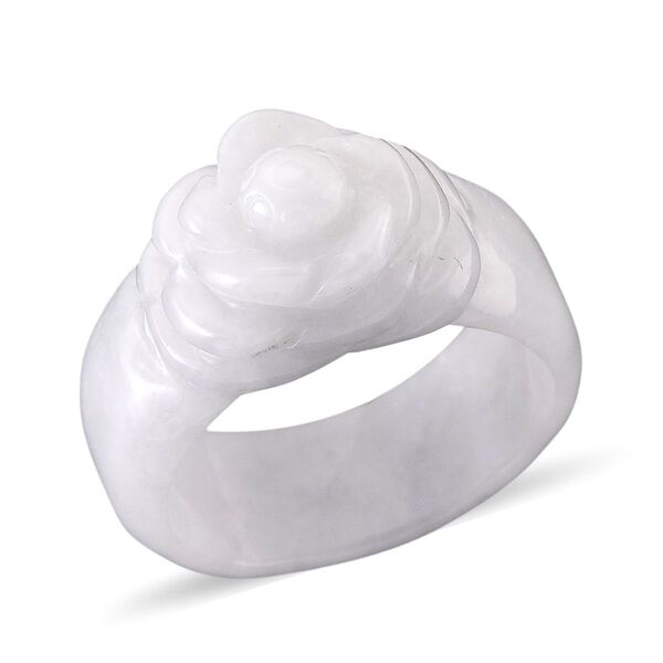 EXTREM SELTEN Nat&uuml;rliche Wei&szlig;e Jade Ring (Gr&ouml;&szlig;e 19.00) ca. 45.00 ct