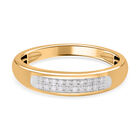 Weißer Diamant Ring, 925 Silber Gelbgold Vermeil (Größe 17.00) ca. 0.10 ct