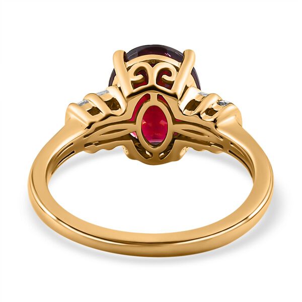 AA Rhodolith Granat und Diamant Ring - 3,18 ct. image number 6