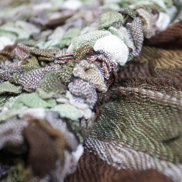 Bedruckter Schal mit Quasten, Gr&uuml;n image number 1