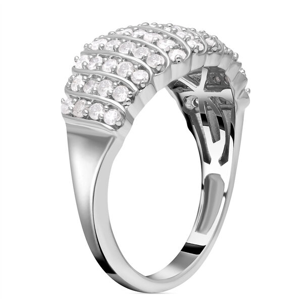 Wei&szlig;er Diamant Ring, 925 Silber platiniert (Gr&ouml;&szlig;e 20.00) ca., Kuppel 1.00 ct image number 4