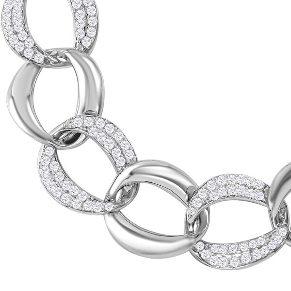 Wei&szlig;er Zirkonia Armband ca. 19 cm 925 Silber rhodiniert image number 1