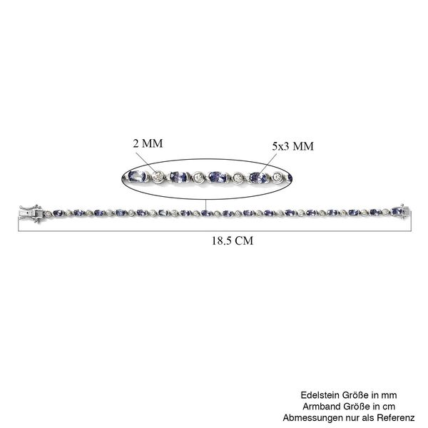 Tansanit und Zirkon Armband ca. 18 cm lange 925 Silber platiniert ca. 3,35 ct image number 5