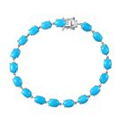 Sleeping Beauty T&uuml;rkis, Lab Grown Diamant Armband ca. 20 cm 925 Silber rhodiniert ca. 19,72 ct.