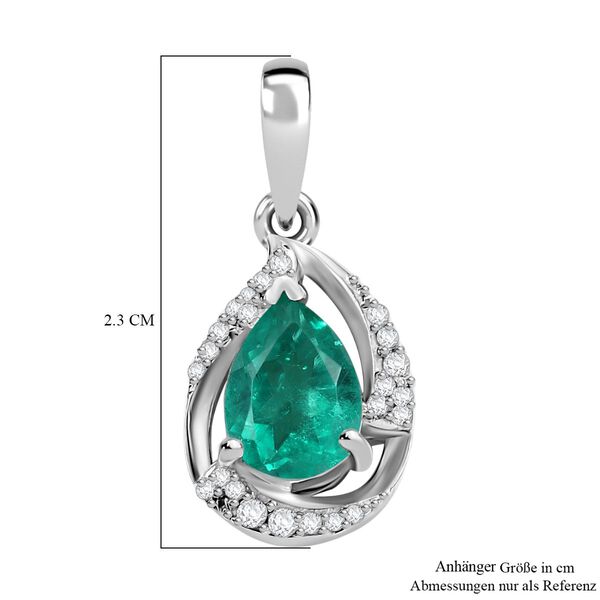 Smaragd Triplett Quarz und Zirkon Anh&auml;nger - 1,55 ct. image number 6