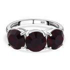 Granat-Kristall Ring, 925 Silber (Größe 17.00)