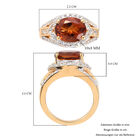 Madeira Citrin und Zirkon Ring 925 Silber 585 Vergoldet image number 5
