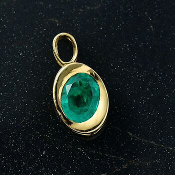 D'Joy Smaragd-Quarz Triplette Anh&auml;nger 925 Silber 750 Gelb Vergoldet ca. 2.80 ct