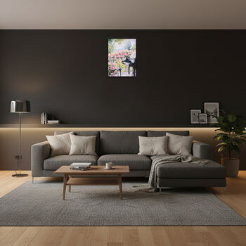 LIVMORE Kirschbl&uuml;ten Park Motiv LED Wandbild mit Glasfaser Lichteffekt 30 x 40 cm