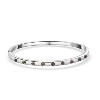 Mehrfarbig-Turmalin Armreif ca. 18 cm Edelstahl ca. 0.84 ct