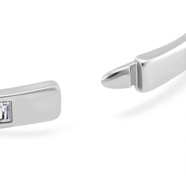 Designer-Stil - Weißer Zirkonia Armreif ca. 19 cm, bicolor image number 5