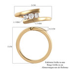 Diamant Bypass Ring 925 Silber 585 Vergoldet image number 5