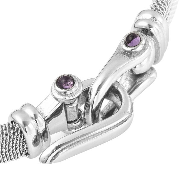 Afrikanischer Amethyst-Armreif, 20 cm, Edelstahl ca. 0,13 ct image number 6