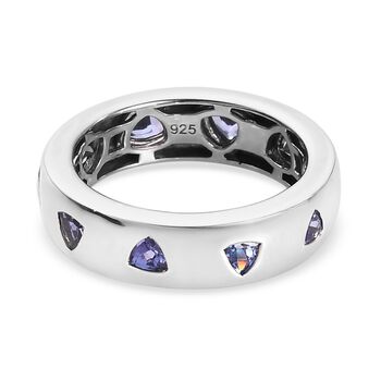 AA Tansanit Ring 925 Silber platiniert (Gr&ouml;&szlig;e 16.00) ca. 1,12 ct