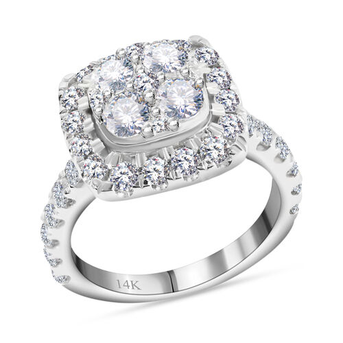 weißer Diamant L1 Ringe 585 Gold Weißgold vergoldet ca 2.50ct image number 0