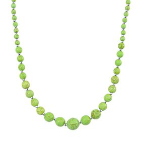 Grüner Howlit Halskette ca. 45 cm+ 5 cm Extender, ca. 160,00 ct.