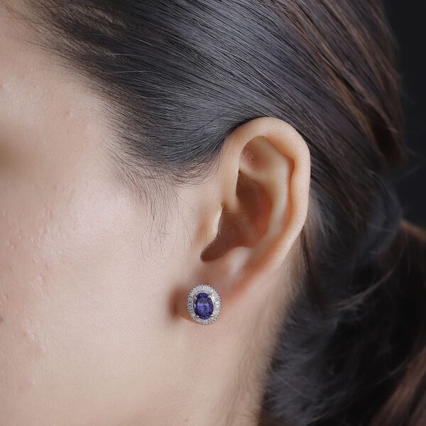 RHAPSODY AAAA Tansanit und VS Diamant Ohrringe in 950 Platin - 2,72 ct. image number 3