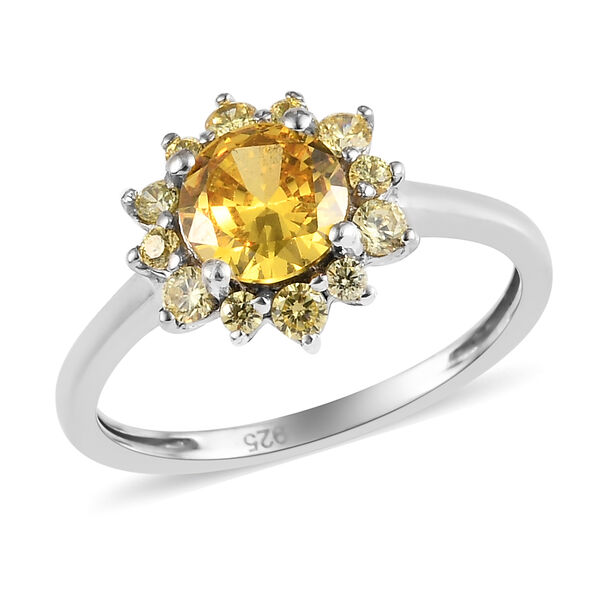 LUSTRO STELLA - Gelber Zirkonia Ring 925 Silber platiniert  ca. 1,85 ct image number 4