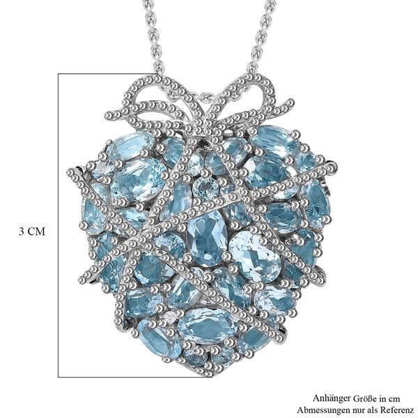 GP Amore Kollektion- Himmelblauer Topas, Zirkon und blauer Saphir-Anhänger mit 45cm Kette- 8,97 ct. image number 6