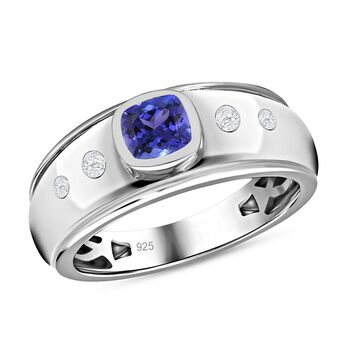 Tansanit und Zirkon Ring - 0,76 ct.