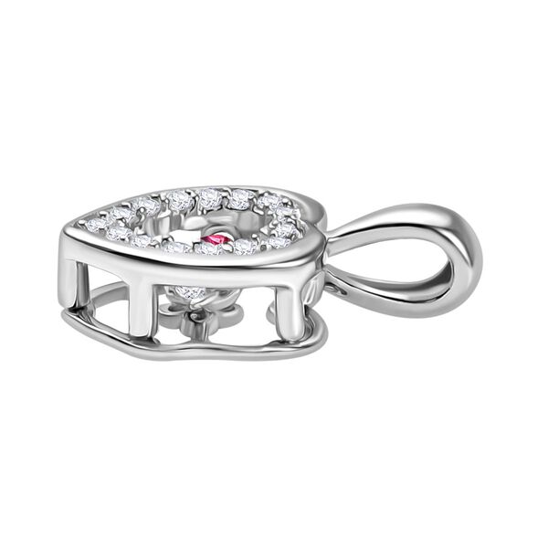 Afrikanischer Rubin und Moissanit Herz Anh&auml;nger - 0,55 ct. image number 4