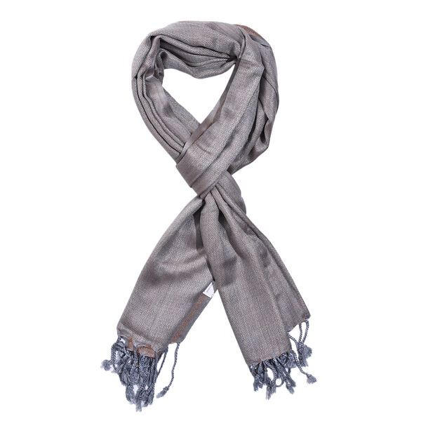 Doppelgewebter Schal, Grau image number 5