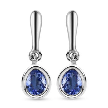 AA Tansanit-Ohrringe, 925 Silber platiniert ca. 0.62 ct
