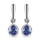 AA Tansanit-Ohrringe, 925 Silber platiniert ca. 0.62 ct