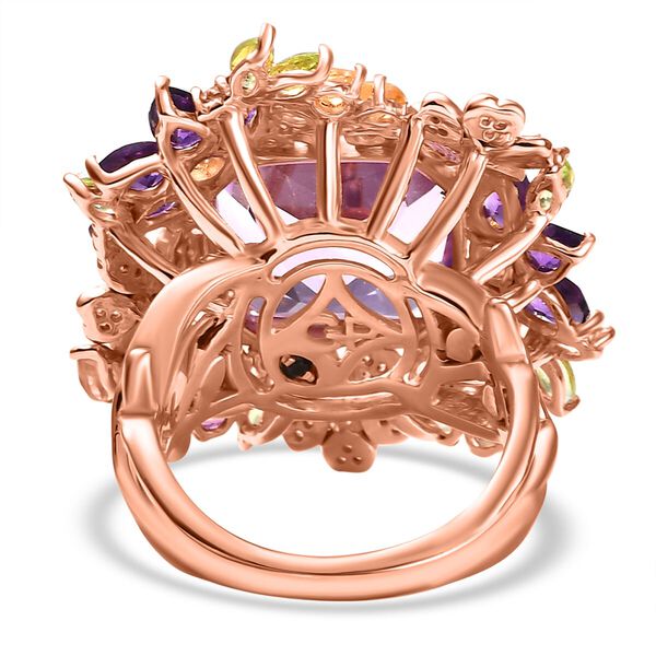GP Italienische Garten Kollektion - AAA Rose De France Amethyst, Afrikanischer Amethyst Ring 925 Silber 750 Roségold Vermeil (Größe 19.00) ca. 17.45 ct image number 4