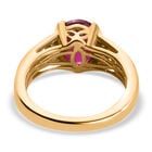 Fissure gefüllt Rubin und Zirkon Ring 925 Silber 585 Vergoldet image number 4
