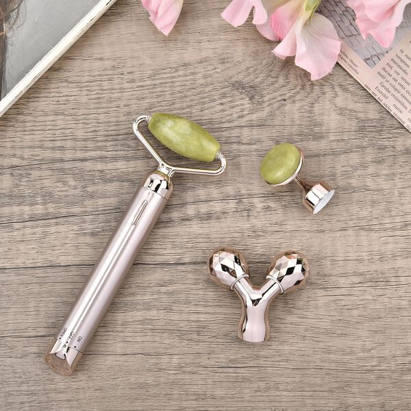 Serpentinengrün Gesichtsroller-Massagegerät mit Doppelkopf 2 Kugeln zur Hautstraffung und -festigung image number 15