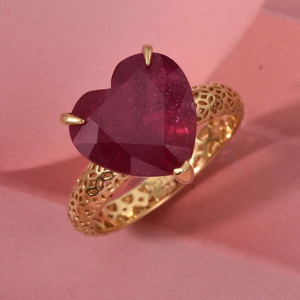 D'Joy AAA afrikanischer Rubin im Herzschliff Ring - 8,50 ct. image number 1