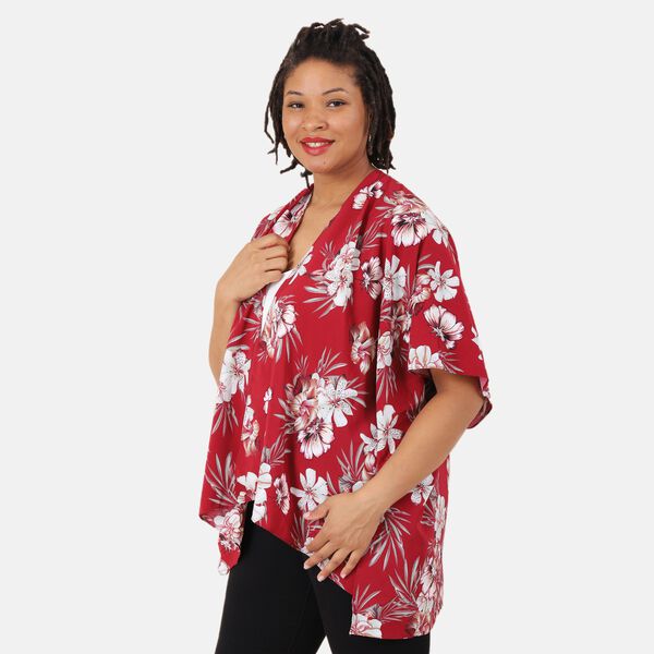 Muster Kimono, Einheitsgröße Rot image number 3