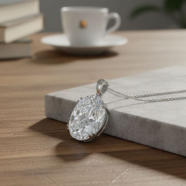 D'Joy Moissanit Ring und Anh&auml;nger mit 45 cm langer Kette image number 2