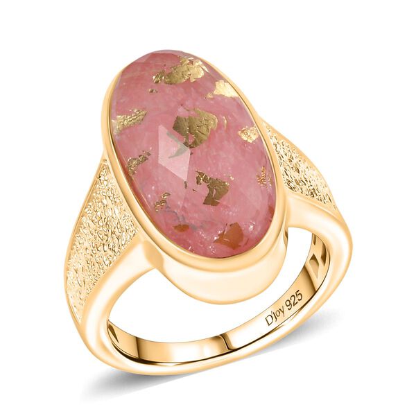 SHOPLC EXKLUSIV D'Joy Rosa Blattgold-Quarz Ring 925 Silber 750 Gelbgold Vermeil (Gr&ouml;&szlig;e 17.00) ca. 11.64 ct image number 4