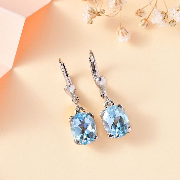 Himmelblaue Topas Ohrringe - 4,27 ct. image number 2